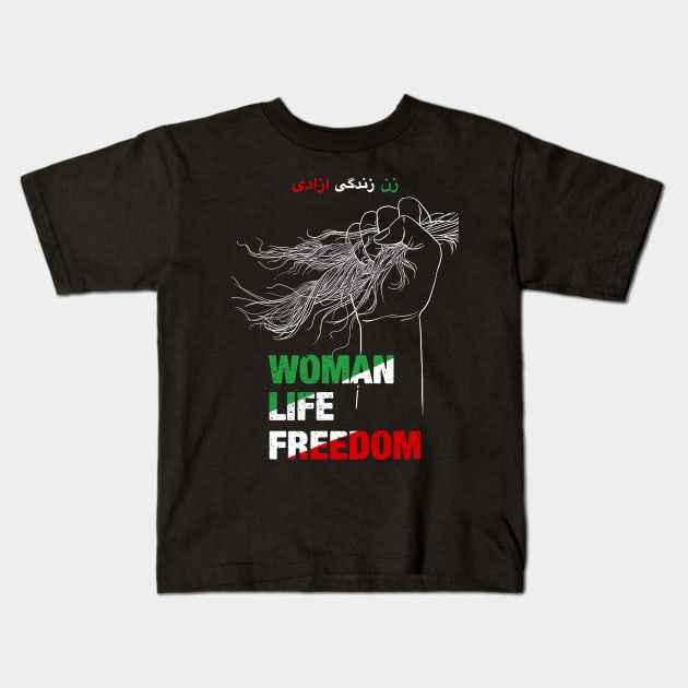 Women Life Freedom, Iran protests Kids T-Shirt by StabbedHeart